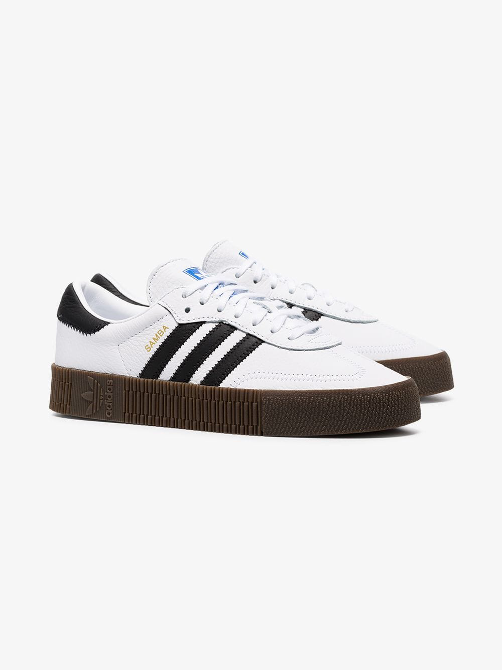 adidas originals samba rose sneakers in black with dark gum sole