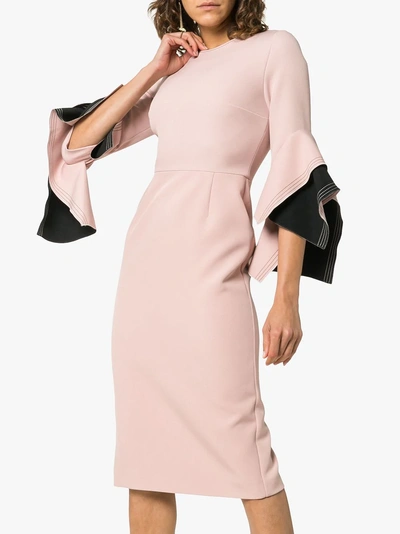 Shop Roksanda Ronda Origami Sleeve Dress In Pink