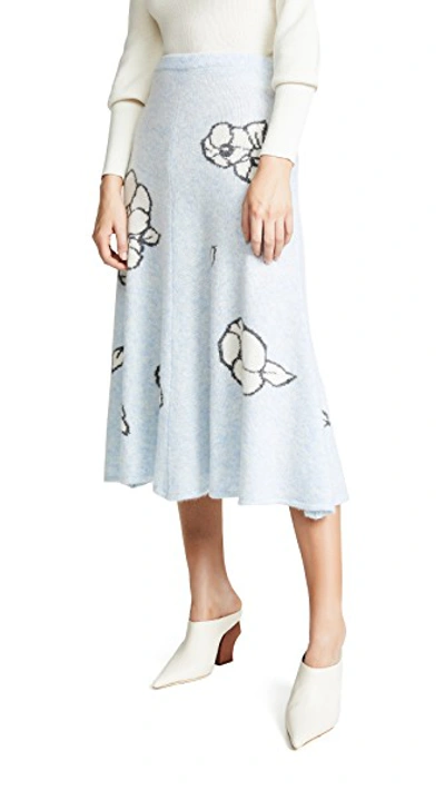 Floral Intarsia Cashmere Circle Skirt