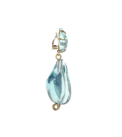 Shop Marni Clip-on Drop Earrings In Blue