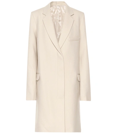 Shop Helmut Lang Essential Crombie Wool Coat In White