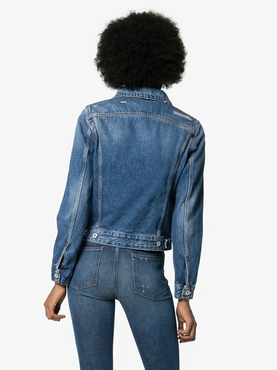 Shop Off-white Cropped-jeansjacke In Blue