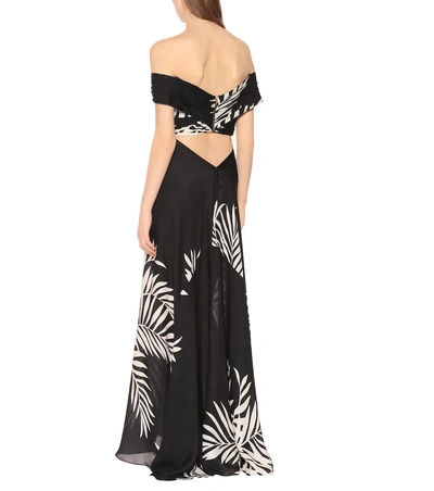 Shop Johanna Ortiz Palma Negra Silk Maxi Dress In Black