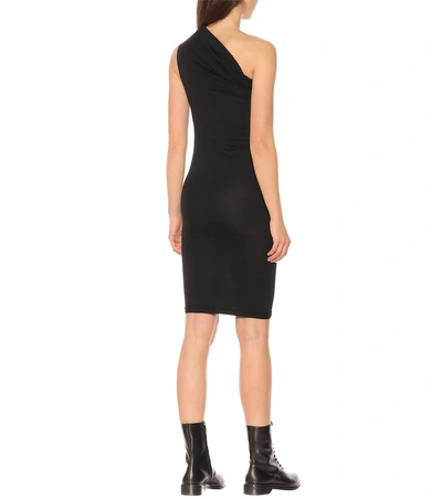 Shop Rick Owens One-shoulder Cotton Dress In Black