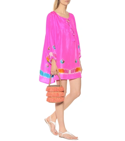 Shop Anna Kosturova Tie-dye Silk Dress In Pink