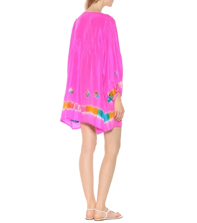 Shop Anna Kosturova Tie-dye Silk Dress In Pink