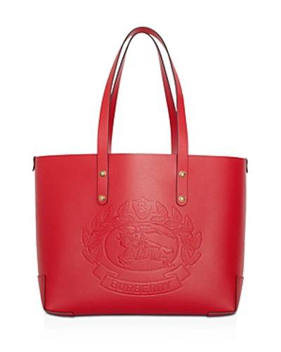 Burberry Small Embossed Crest Leather Tote