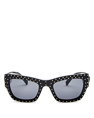 Shop Versace Women's Square Sunglasses, 52mm In Black/gray