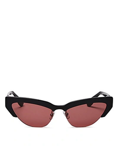 Shop Miu Miu Women's Cat Eye Sunglasses, 59mm In Black/dark Violet