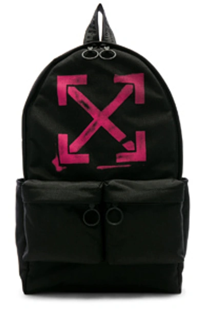 Shop Off-white Arrows Backpack In Black & Fuchsia