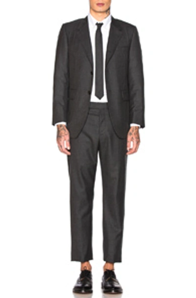 Shop Thom Browne Wide Lapel Suit In Dark Grey