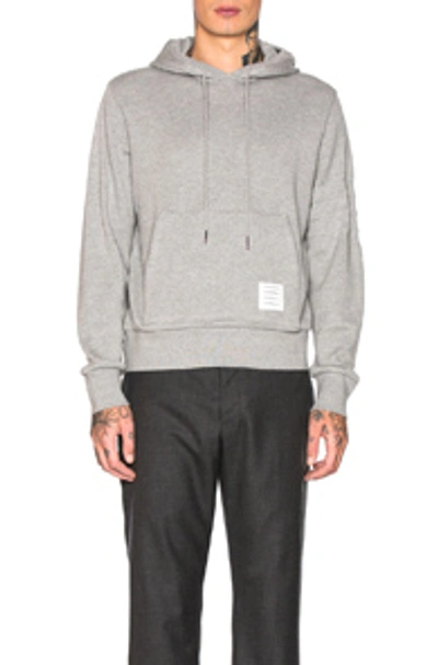 Shop Thom Browne Honeycomb Pique Hoodie In Gray. In Light Grey
