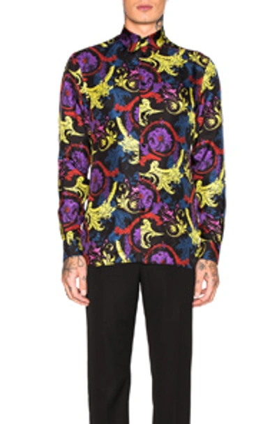 Shop Versace Printed Shirt In Black & Multi