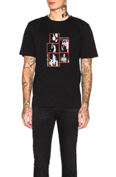 Shop Saint Laurent Graphic Tee In Washed Black