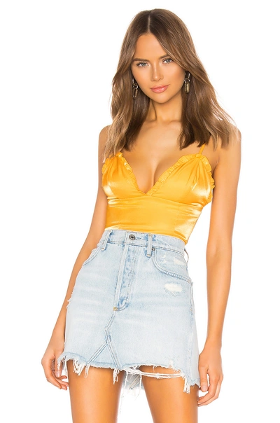 Shop About Us Jazelle Frill Cami Top In Yellow