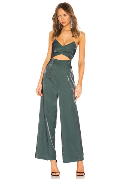 Shop About Us Kimberley Cut Out Jumpsuit In Forrest Green
