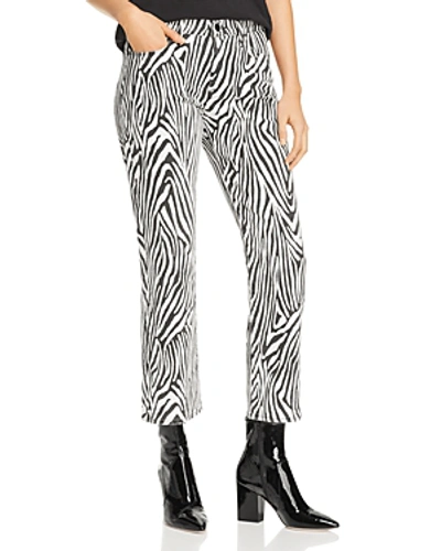 Shop Frame Le High Zebra Cropped Straight-leg Jeans In Noir Multi
