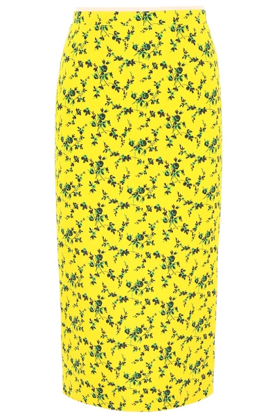 Shop N°21 Floral-printed Pencil Skirt In Multi|giallo