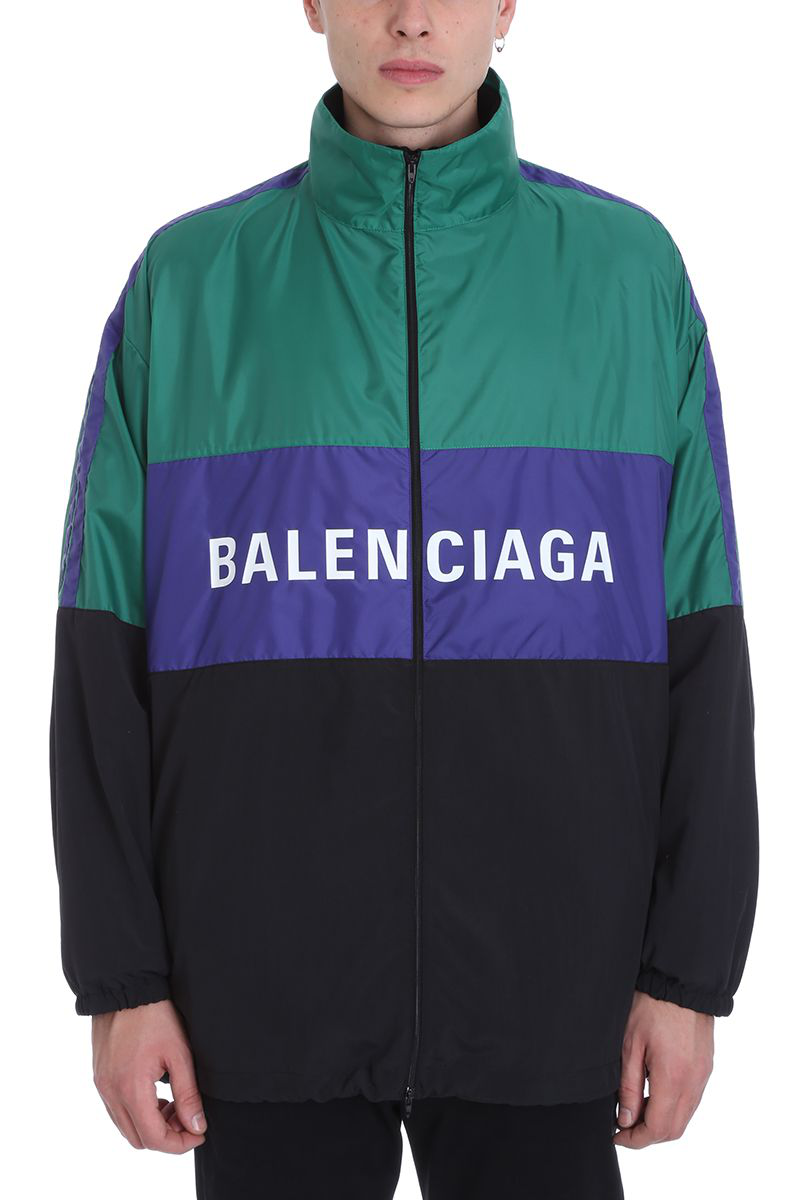 Balenciaga Windbreaker Green Nylon Jacket | ModeSens
