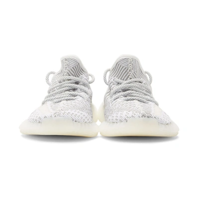 Shop Yeezy White And Grey  Boost 350 V2 Sneakers In Static