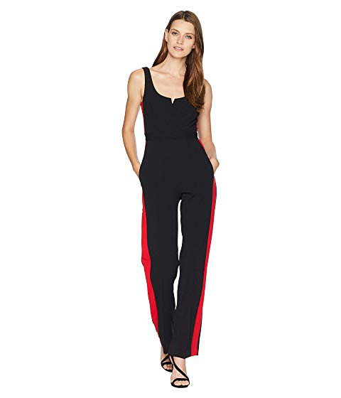 donna morgan jumpsuit with side stripe