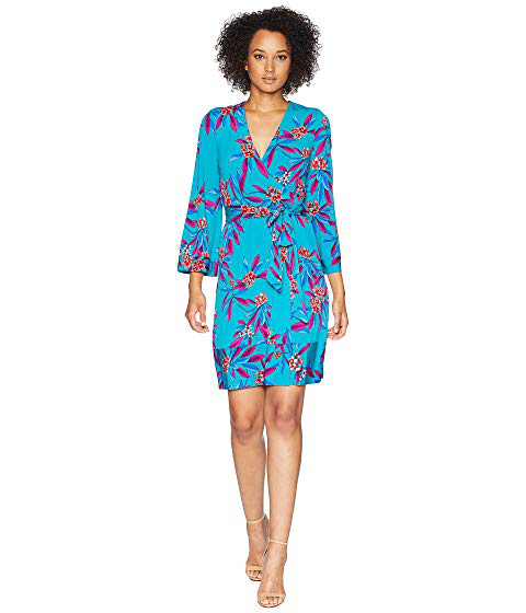 calvin klein floral wrap dress