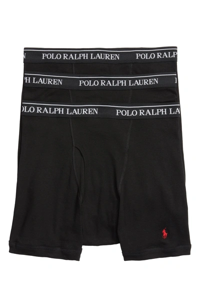 Shop Lauren Ralph Lauren Polo Ralph Lauren 3-pack Cotton Boxer Briefs In Polo Black