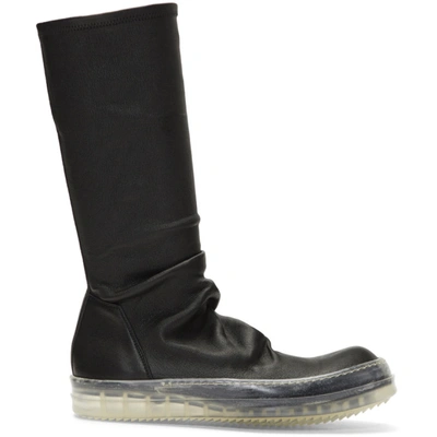 Shop Rick Owens Black Sock Boots In 90blkclr