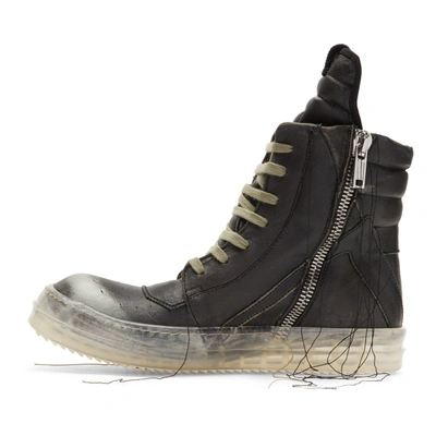 Shop Rick Owens Black Bluejay Geobasket High-top Sneakers In 36r990bluej