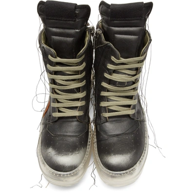 Shop Rick Owens Black Bluejay Geobasket High-top Sneakers In 36r990bluej