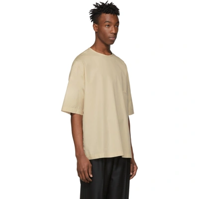 Shop Lemaire Beige Poplin T-shirt In 305 Nude