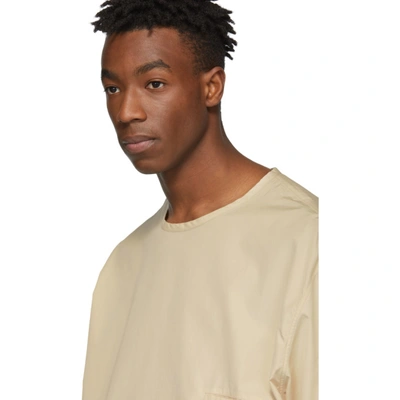 Shop Lemaire Beige Poplin T-shirt In 305 Nude