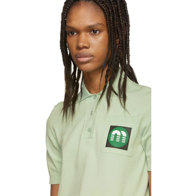 Shop Miu Miu Green Logo Patch Polo In F0223 Menta