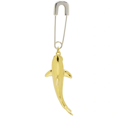 Shop Ambush Silver And Gold Shark Earring In Sc37 Gold
