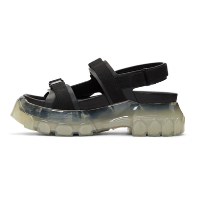 Shop Rick Owens Black And Transparent Tractor Sandals In 990 Black