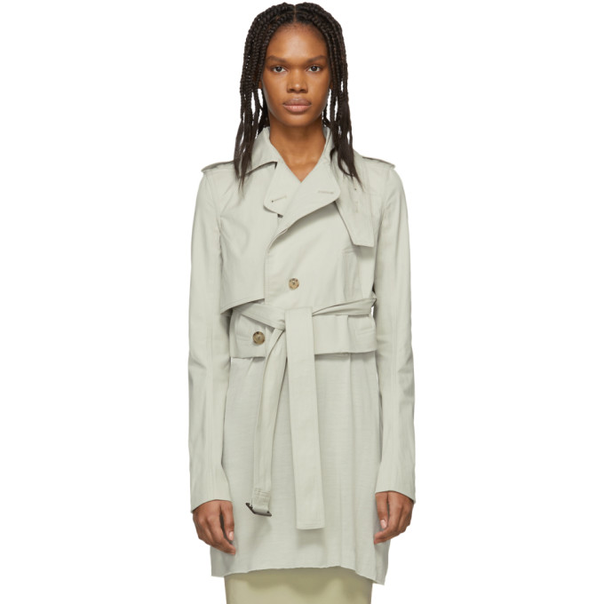 grey short trench coat
