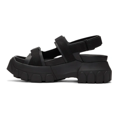 Shop Rick Owens Black Tractor Sandals In 999 Black