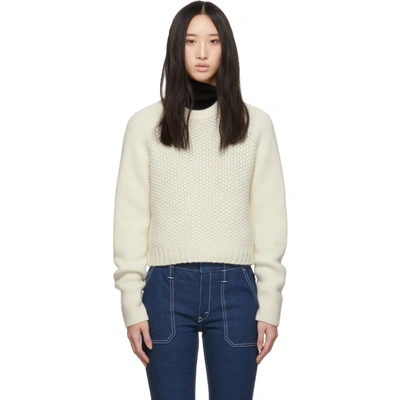 Shop Chloé Chloe Off-white Wool Cashmere Chunky Sweater