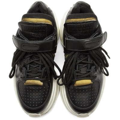 Shop Maison Margiela Black Retro Fit Sneakers In T8013 Black