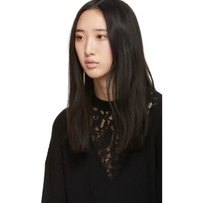 Shop See By Chloé See By Chloe Black Lace Insert Sweater In 001 Black