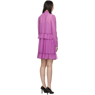 Shop See By Chloé See By Chloe Purple Georgette Ruffle Dress In 52o Purple