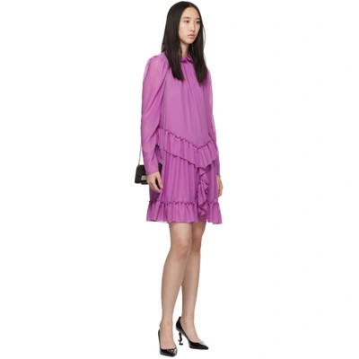 Shop See By Chloé See By Chloe Purple Georgette Ruffle Dress In 52o Purple