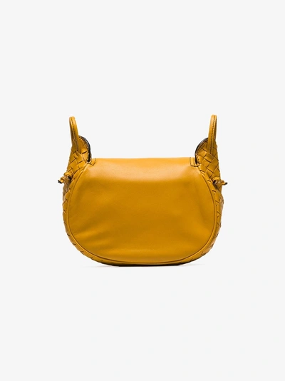 Shop Bottega Veneta Yellow Messenger Leather Cross Body Bag