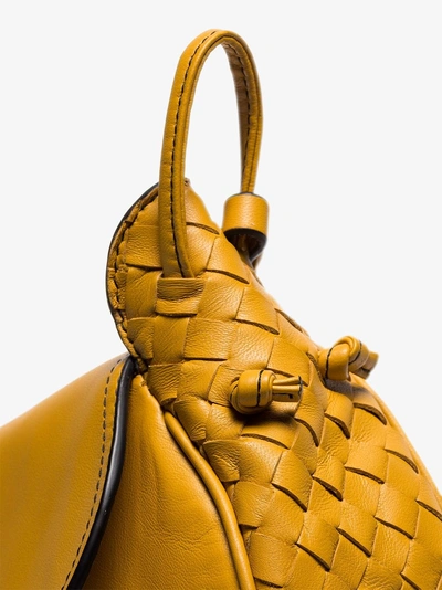 Shop Bottega Veneta Yellow Messenger Leather Cross Body Bag