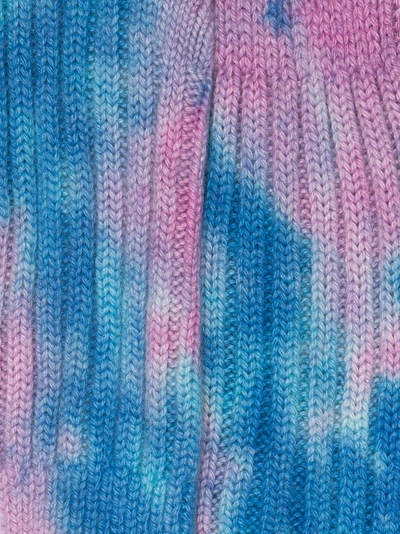 Shop The Elder Statesman Tie Dye Cashmere Socks In Blue/pink