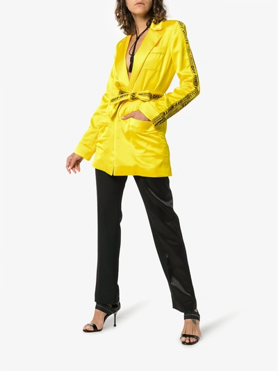 Shop Off-white Tie-waist Pyjama Jacket In Yellow