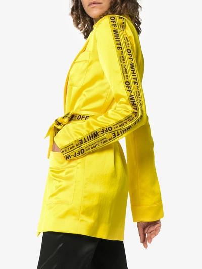 Shop Off-white Tie-waist Pyjama Jacket In Yellow