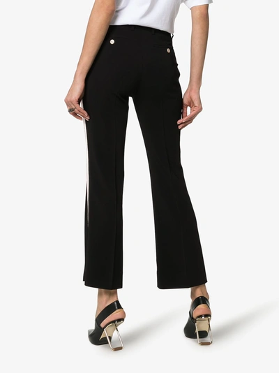 Shop Gucci Contrast Stripe Bootcut Trousers In 1152 Black