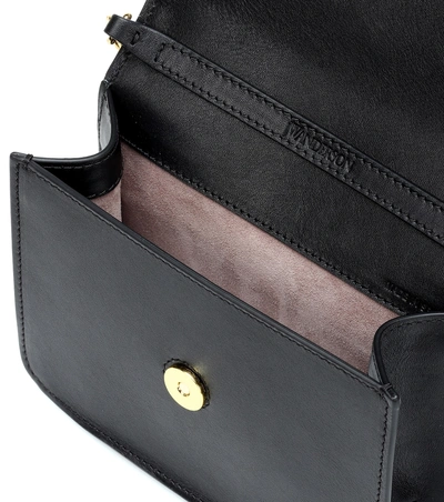 Shop Jw Anderson Logo Leather Shoulder Bag In Black