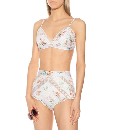 Shop Zimmermann Heathers Lace Bikini Top In White